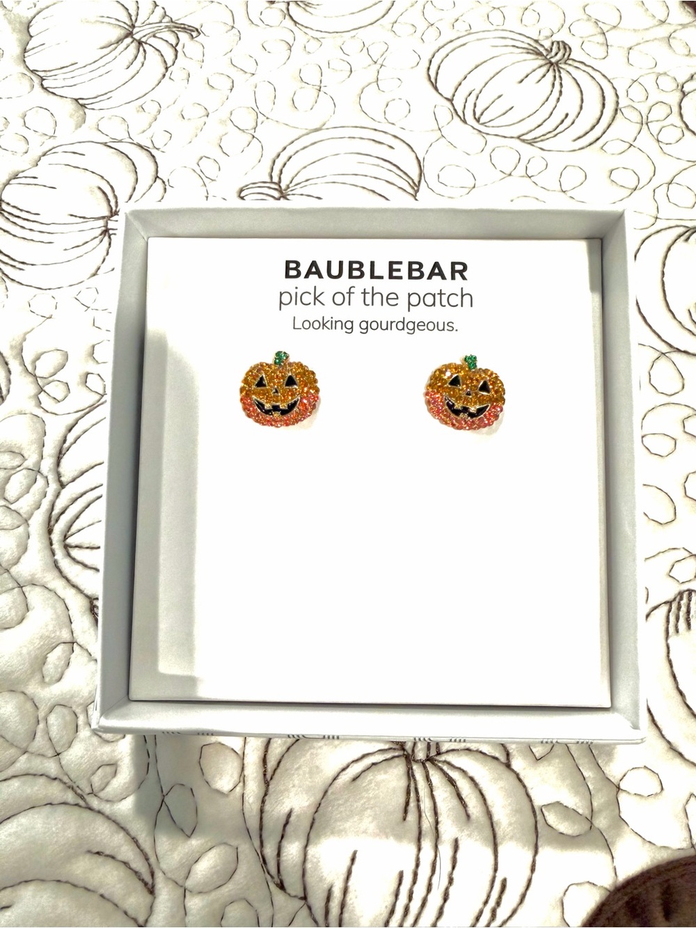 BaubleBar Gold and Orange Pumpkin Stud Earrings